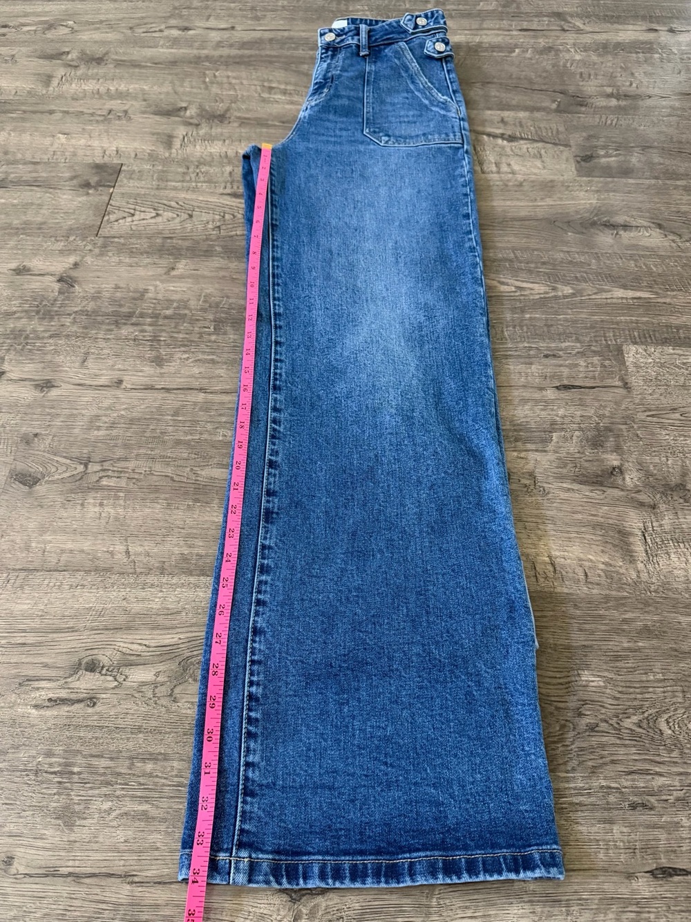 KanCan Haylee 90s Wide Leg Jeans Ultra High Rise Dark Wash Cuffed 7/27 - Picture 11 of 12